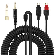 3.5mm+6.35mm Two-in-One Spring Headphone Cable Suitable for Sennheiser HD580 HD600 HD650 HD660S Audi