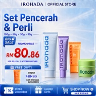 IROHADA 4 In 1 Skincare Set Facial Cleanser Whitening Cream Clay Mask Sunscreen