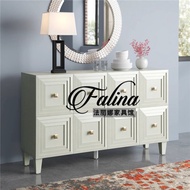 American Luxury Simple Solid Wood Hallstand Living Room Wall Mounted Shoe Cabinet Decorative Cabinet