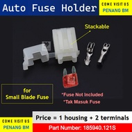 [*For Small Blade Fuse] Auto Fuse Holder Automotive Terminals FUSE HOLDER BLACK 12V/24V FOR CAR & LO
