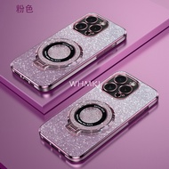 Casing iPhone 12 Pro Max 12pro 12 promax 12 Mini 12 Pro Phone Case Luxury Plating Gradient Glitter with Bracket Protection Shockproof Back Cover