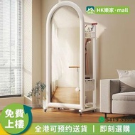 [®樂家mall]Full-length mirror 落地全身鏡  可移動鏡  收納架  置物架 試衣鏡  衣帽架  儲物鏡