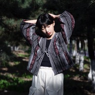 日式和風 黑條紋民族風道袍