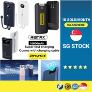 Remax Awei Fast PD 20W Power Bank 22.5W With 2in1 Cable 10000mAh portable Powerbank Type-C Micro in 