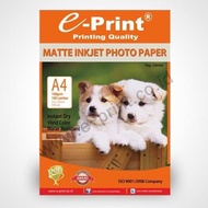Matte Inkjet Photo Paper e-Print A4 108gsm 100lbr 5760dpi ePrint Kertas Foto HVS Mate