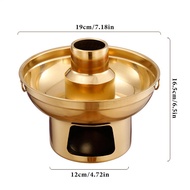 Stainless Steel Hot Pot Dry Ice Milk Tea Hot Pot Round Fruit Dessert Display Container Kitchen Hot P