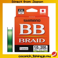 SHIMANO BB Braid PE Fishing Line LD-M64Y, No. 1.0, 200m, Mantis Green, 18.2lb / 8.3kg Strength  【Dir