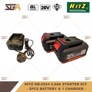 HITZ 20V 4.0Ah Battery & Charger ( BATTERIES & CHARGER STARTER KIT ) For Hitz Power Tools