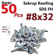 SDS Roofing Screw Bolts fh 8x32 8x1-1 Screw/ 4 inch Light Steel Flat Head Flat Head 8 x 32 3.2cm