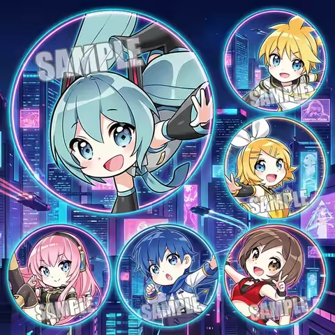 Vocaloid Anime Badge Miku Hatsune Rin Len Kagamine Luka Megurine KAITO MEIKO Pin Brooch Keychain Acc