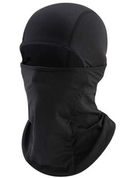 巴拉克拉法帽口罩領口罩防風紫外線防護保暖滑雪面罩適合女士&amp;臉部滑雪面罩雪摩托車騎行跑步面料戶外運動齒輪黑色