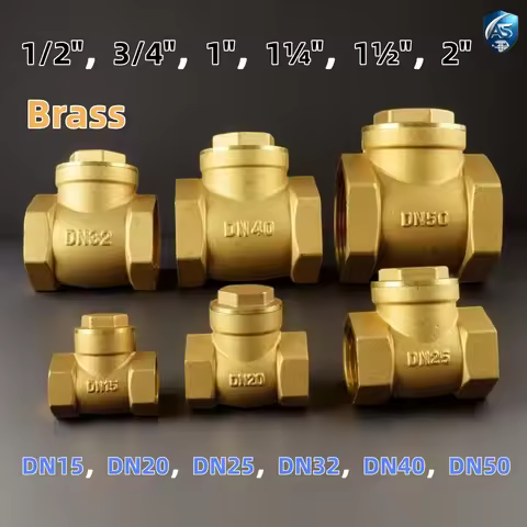 Brass One-Way Valve Brass Check Valve One-Way Valve T-shaped 1/2" 3/4" 1" 1¼" 1½" 2" Female To Femal