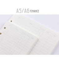 Finance Refills A5/A6 Ready Stock 6 Holes Loose Leaf Notebook Journal Planner Insert Planner Inner P