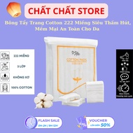 COMBO of 5 Cotton Pads (222 pieces) 3 layers, lint-free, deep clean, safe and gentle on the skin