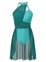 VBHJI แขนยาวเดียวสำหรับผู้หญิงชุดเดรสเต้นรำลีลายิมนาสติก Leotard บอลรูมร่วมสมัยรูปชุดเล่นเสก็ต FRTGH