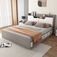 Solid Wood High Box Bed Frame Storage Bed 2m Double Bed Storage Bed 1.2m Single Bed Storage 2m Maste