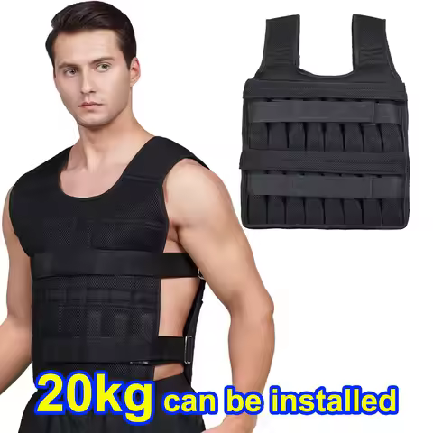 Adjustable Workout Weighted Vest,20KG Training Fitness Weighted Jacket,for Strength Endurance Runnin