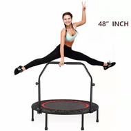 Trampoline 40 Inch Folding Exercise With Armrest Indoor Fitness Aerobic High Jump Stability Training Tool