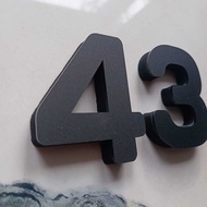 3D Embossed Matte Black Acrylic House Numbers Acrylic Room Numbers Single Letters
