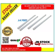 T8 10W LED FLUO TUBE SUPER BRIGHT (60CM) 4PCS