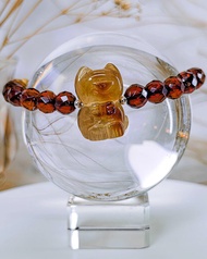 【蜜蠟小貓】天然琥珀血珀金珀 漸層設計款/手鍊手串/一物一拍