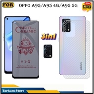 3IN1 Tempered Glass Oppo A95 A95 4G A95 5G Anti-Scratch Glass Full Cover Screen Protector Elegant