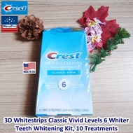 Crest® แผ่นฟอกฟันขาว 3D Whitestrips Classic Vivid Levels 6 Whiter Teeth Whitening Kit, 10 Treatments