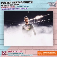 Poster Cristiano Ronaldo CR7 Ukuran A4 A3 Besar Kecil Bisa Custom Foto lewat chat seller | Serie A L