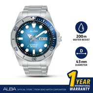 ALBA Jam Tangan Pria AL4549 Automatic Stainless Steel Silver Watch