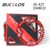 BUCKLOS 104 BCD Round Oval MTB Chainring Narrow Wide Bicycle Chainring 32-42T Aluminum Alloy Chainwh