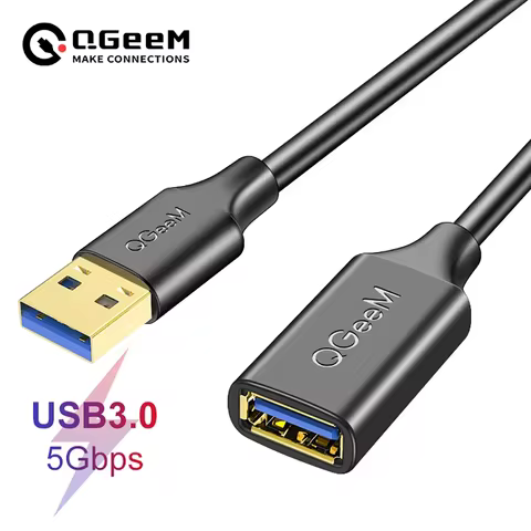 QGeeM USB Extension Cable USB 3.0 Cable Extender for PC Laptop Smart-TV PS4 Xbox SSD USB 3.0 2.0 Mal