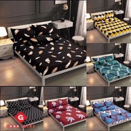 GL_ #2 Premium Quality Bedsheet 4in1 King Queen/2in1 Single Cotton Fitted Bedsheet Set Cadar Getah K