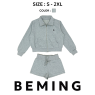 Bemingset009(S-2XL)-Cozy Zip Set – เซ็ตลำลองโทนสุภาพ ใส่ง่ายในทุกวัน
