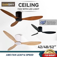 SANSHY Ceiling Fan With LED Light 3 Tone LED Ceiling Light Remote Control 6 Speed Ceiling Fan 061.sg