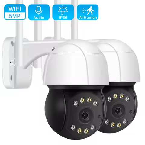 5MP PTZ Camera Outdoor 1080P 4X Digital Zoom Speed Dome Camera 2MP WiFi Security CCTV Ai Humanoid De