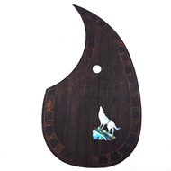 Pickguard Gitar Akustik ฝังลายหอยเป๋าฮื้อหมาป่าสำหรับมาร์ตินอะไหล่กีต้าร์