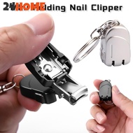 24HOME Stainless Steel Mini Folding Nail Clipper Portable Keychain Flip-Cover Design Travel Personal