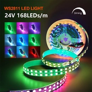 Ws2811 RGB IC đèn dải Led 5m địa chỉ cá nhân WS2812 120/164/180leds màu đen ma thuật trắng PCB DC12 