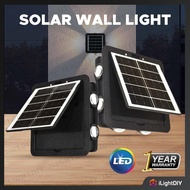 8W DECORATIVE SOLAR LED WALL LIGHT RGB WARM WHITE SOLAR WALL LAMP LAMPU DINDING SOLAR