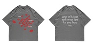 (A182) Satisfaction Tshirt Boxy 16s 235GSM Oversize Kiss You Black -07 Cotton S-5XL