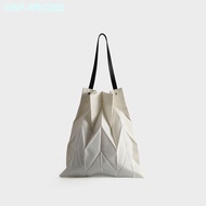 imported NEW 2023 new Japanese Issey Miyake niche design pleated geometric Oxford cloth large capacity tote bag shoulder handbag New style