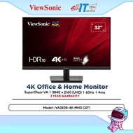 ViewSonic VA3208-4K-MHD 32" 4K UHD 60Hz SuperClear VA Office & Home Monitor | 4ms | Built-In Speaker