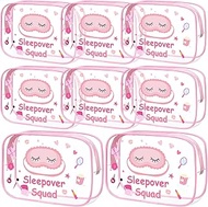 Aliceset 8 Pcs Sleepover Party Supplies Sleepover Squad Makeup Bags Slumber Birthday Party Favors Sp