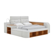 INDEX LIVING MALL เตียงนอนมัลติฟังก์ชัน รุ่นมอลตัน ขนาด 6 ฟุต - สีเทาอ่อน