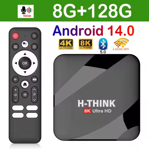 Q96 M400 Android 14 TV Box 4G 5G Dual Wifi6 TV HD 8K BT5.0 H313 Quad Core 4K Voice Media Player 8GB 