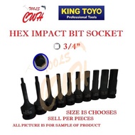 KING TOYO H14 - H36 3/4" DR. HEX IMPACT BIT SOCKET BOX SPANNER