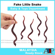 Toy 🪅 Ular Palsu Plastic Brown Mini Fake Snake Toy Halloween Prank Scary Joke Trick Snake Fake Littl
