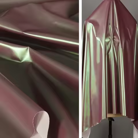 Laser Symphony PU Leather Fabric, Electric Light Palace Red Bright Light Skin-friendly Soft Waterpro