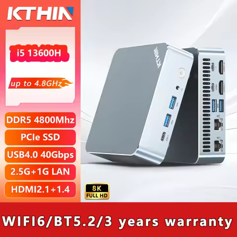 13th Gens I5 13600H Mini PC USB4.0 4.8GHz 2.5G LAN Gaming Mini PC WIFI6 BT5.2 DDR5 4800MHz PCIe SSD 