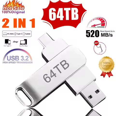 64TB USB 3.2 Flash Drives U Disk 2TB High Speed Metal Pendrive WaterProof Type-C Memoria USB Stick U